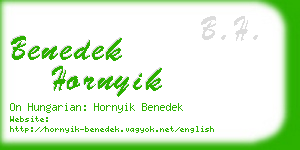 benedek hornyik business card